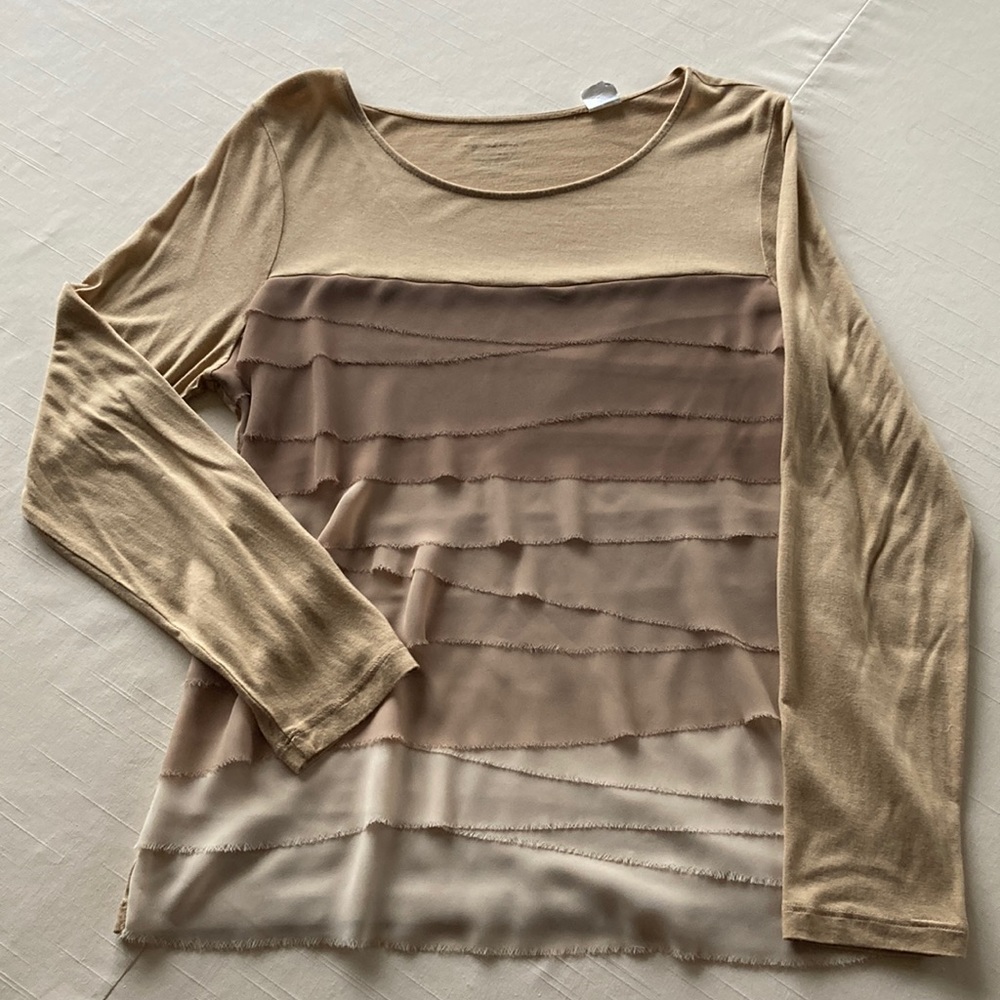 brown ruffle top